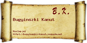 Bugyinszki Kanut névjegykártya